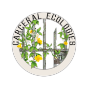 Carceral Ecologies Logo with Green and Yellow Florals